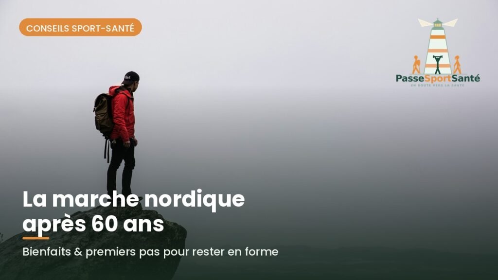 Groupe de seniors en séance de marche nordique sur la Côte d’Émeraude